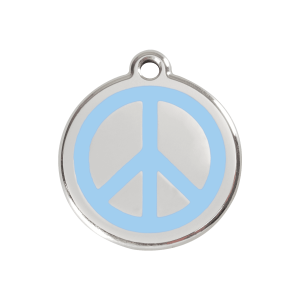 Light Blue Peace Dog ID Tag Medium