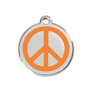 Orange Peace Dog ID Tag Medium