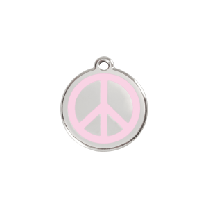 Pink Peace Cat ID Tag Small