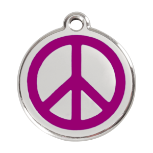 Purple Peace Dog ID Tag Large Enamel & Stainless Steel