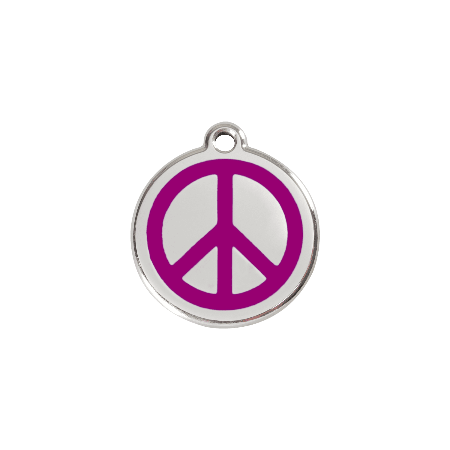 Vue avant - Médaille personnalisable pour chien/chat Red Dingo Émail/Acier inoxydable Violet - Size S - Paix