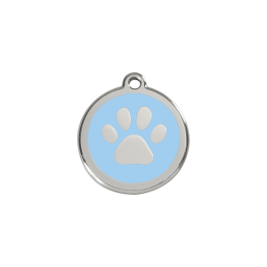 Light Blue Paw Print Cat or Small Dog ID Tag Small