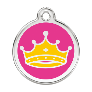 Bright Pink Queen Dog ID Tag Large