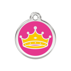 Bright Pink Queen Dog ID Tag Medium