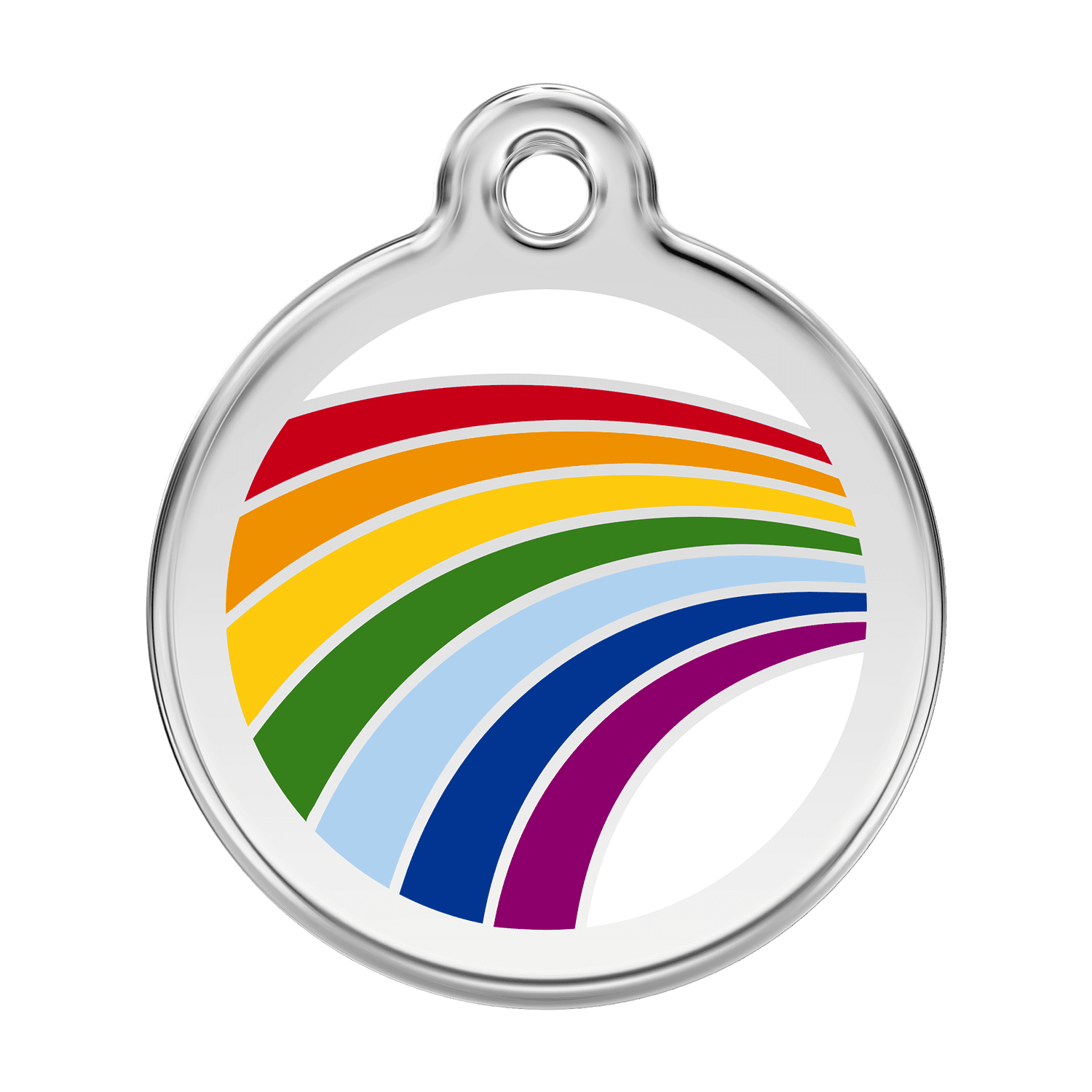 Vue avant - Médaille personnalisée pour chien Red Dingo Émail Arc-en-ciel Blanc - Size L