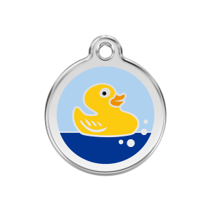 Light Blue Rubber Duck Dog ID Tag Medium