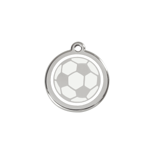 White Soccer Ball Cat ID Tag Small