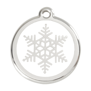 White Snowflake Dog ID Tag Large