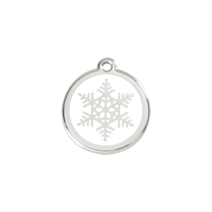 White Snowflake Cat ID Tag Small