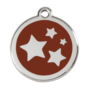 Brown Star Dog ID Tag Large