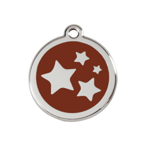Brown Star Dog ID Tag Medium