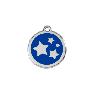 Dark Blue Star Cat or Small Dog ID Tag Small