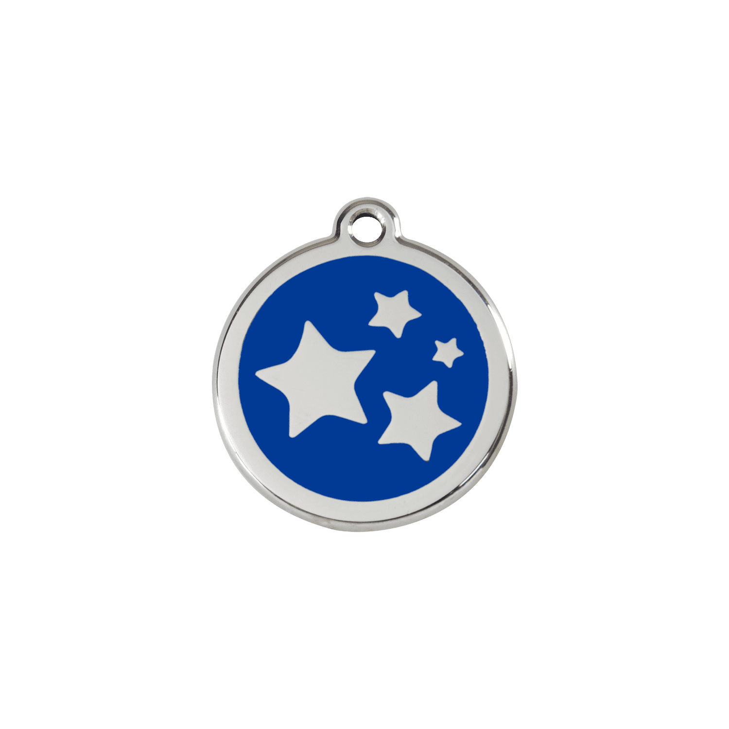 Vue avant - Médaille personnalisée pour chien/chat Red Dingo Émail/Acier inoxydable Bleu foncé - Size S