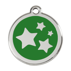 Green Star Dog ID Tag Large