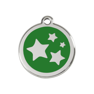 Green Star Dog ID Tag Medium
