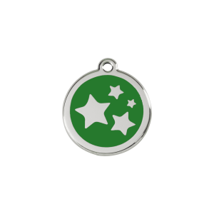 Green Star Cat or Small Dog ID Tag Small