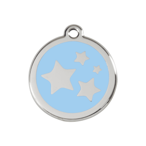 Light Blue Star Dog ID Tag Medium