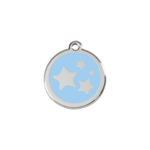 Light Blue Star Cat ID Tag Small