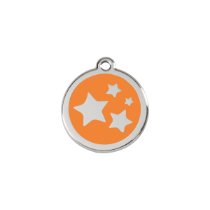 Orange Star Cat or Small Dog ID Tag - Small