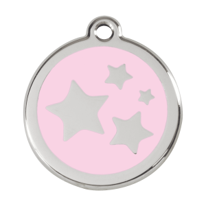 Large Pink Star Dog ID Tag