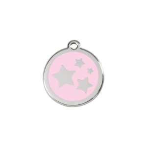 Pink Star Cat or Small Dog ID Tag Small