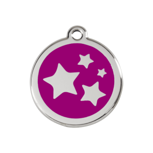 Purple Star Dog ID Tag Medium