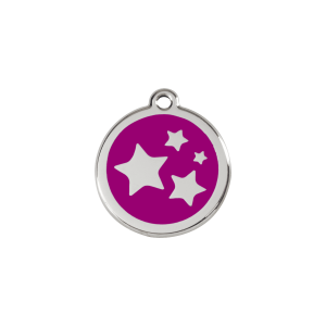 Purple Star Cat or Small Dog ID Tag Small