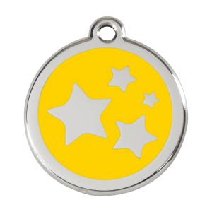 Yellow Star Dog ID Tag Large