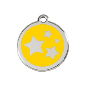 Yellow Star Dog ID Tag Medium