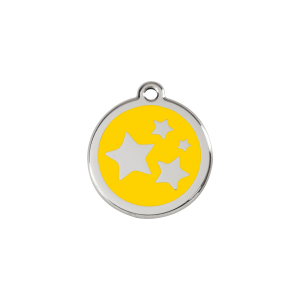 Yellow Star Cat ID Tag Small