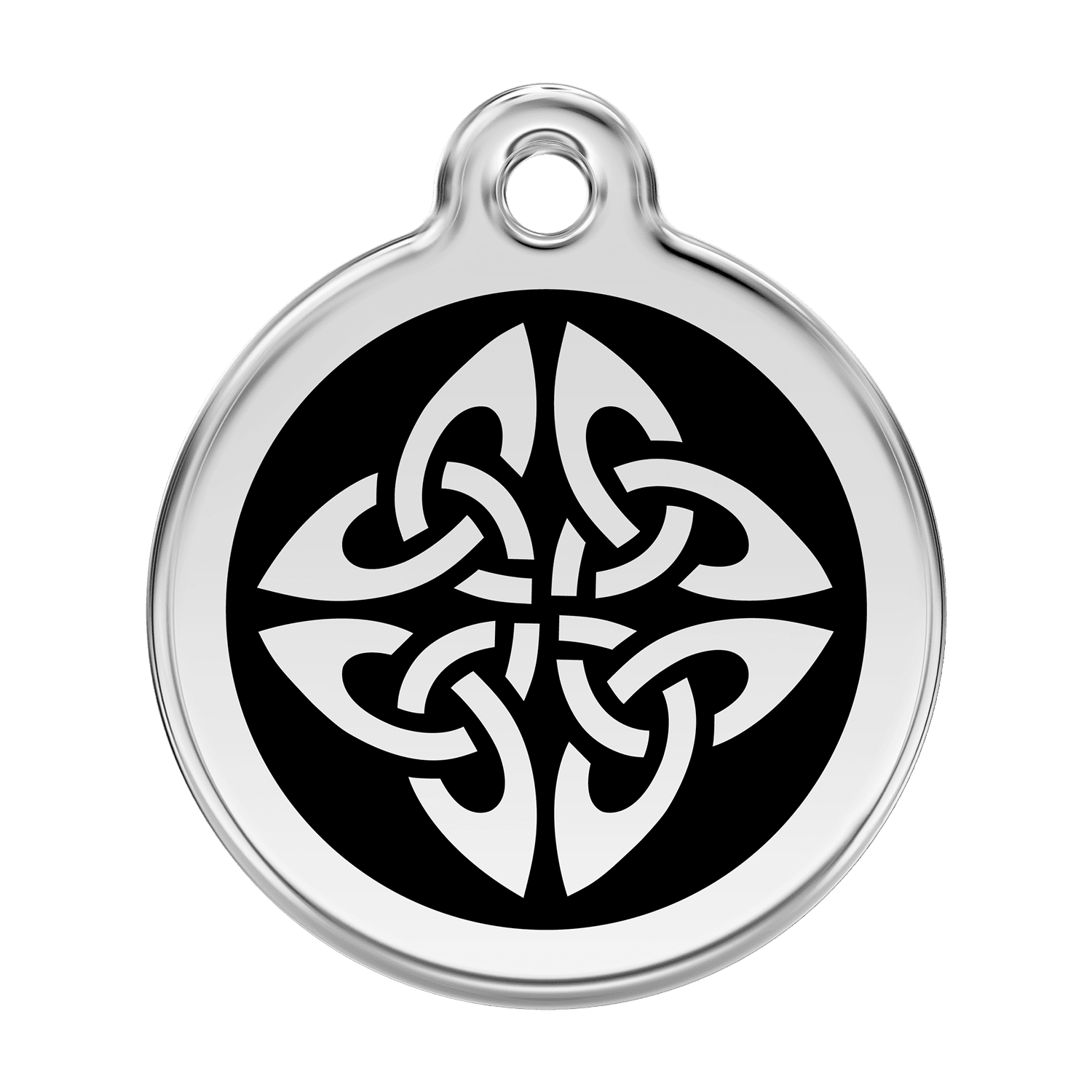 Vue avant - Médaille personnalisable pour chien Red Dingo Émail et acier inoxydable - Flèches tribales - Noir - Size L