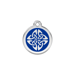 Dark Blue Tribal Arrows Cat ID Tag Small