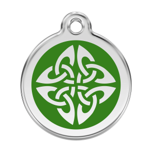 Large Green Tribal Arrows Dog ID Tag in Enamel and Stainless Steel