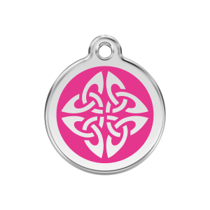Bright Pink Tribal Arrows Dog ID Tag Medium