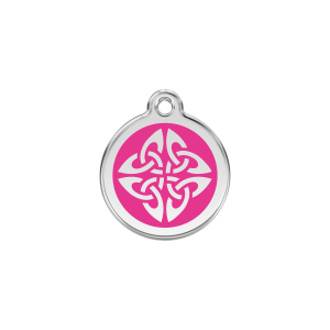 Bright Pink Tribal Arrows Cat ID Tag Small