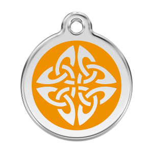Orange Tribal Arrows Dog ID Tag Large