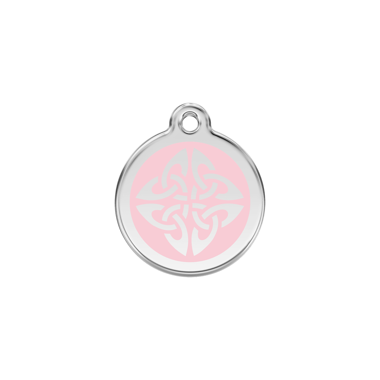 Vue avant - Médaille personnalisée pour chien/chat Red Dingo Émail et acier inoxydable - Flèches tribales - Rose - Size S