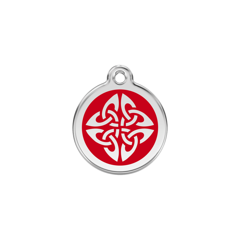 Vue avant - Médaille personnalisée pour chien/chat Red Dingo Émail/Acier inoxydable Flèches tribales Rouge S 20.00 7G - Free delivery