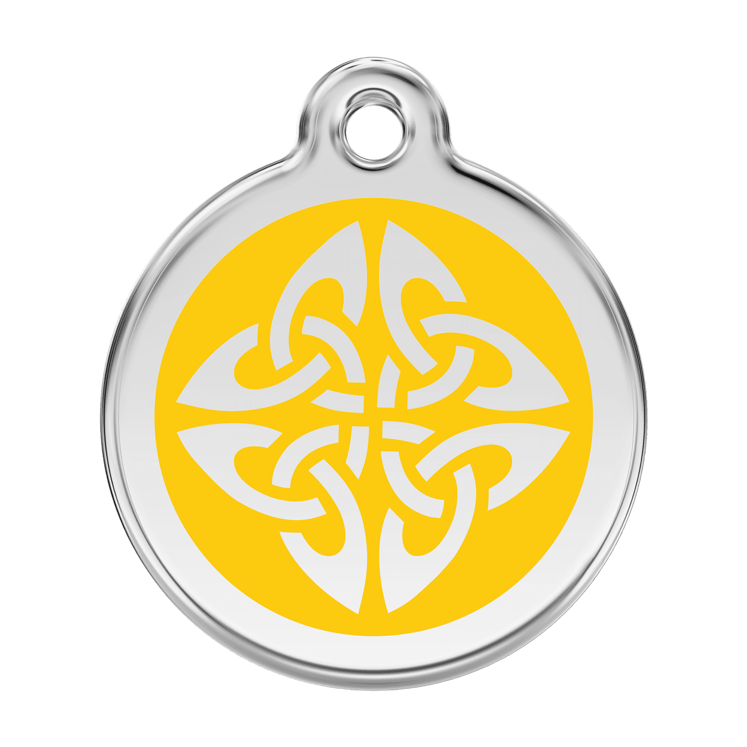 Vue avant - Médaille personnalisée pour chien Red Dingo Émail et acier inoxydable Jaune - Size L