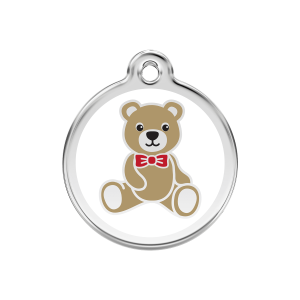White Teddy Bear Dog ID Tag Medium