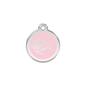 Pink Tribal Fish Cat ID Tag Small