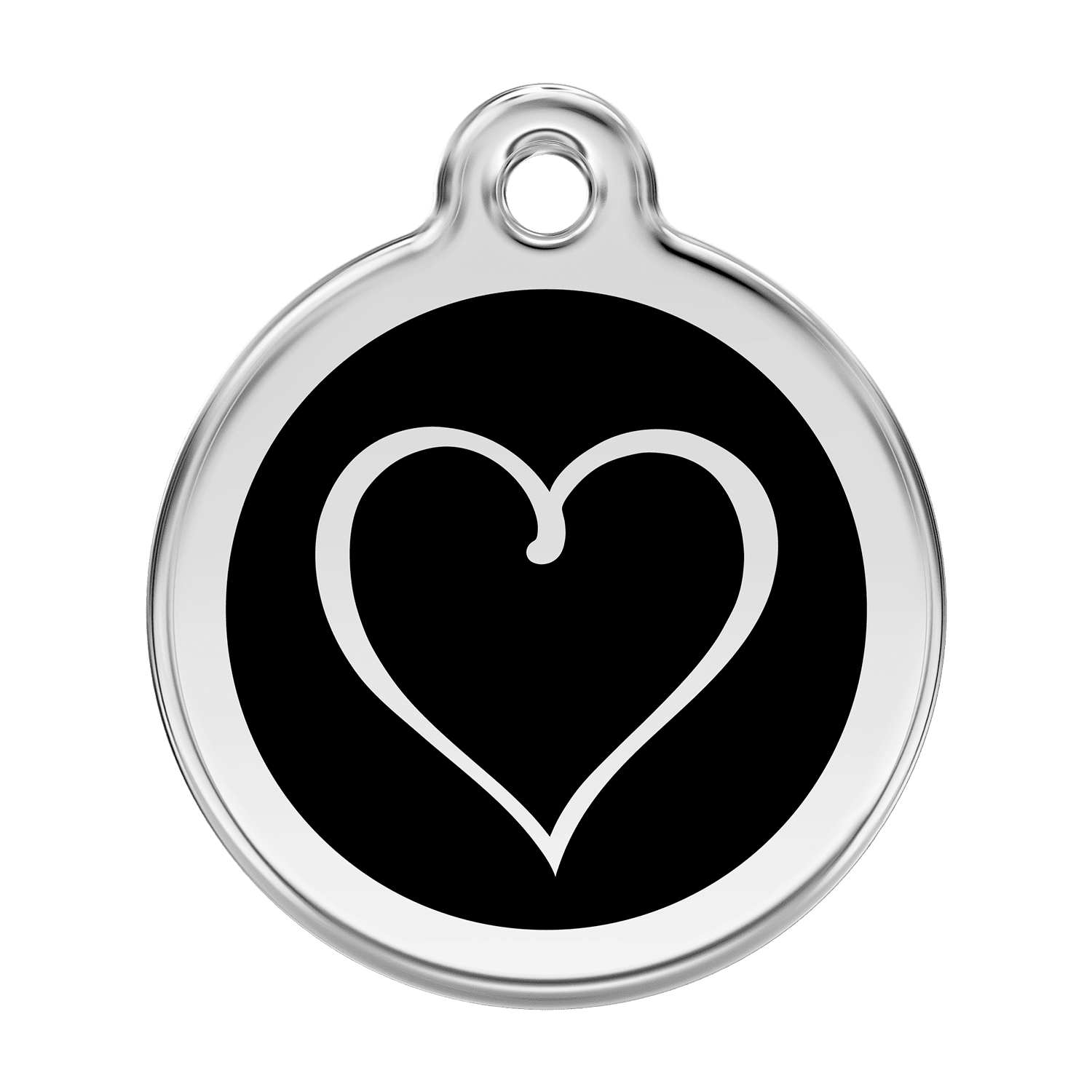 Vue avant - Médaille personnalisable pour chien Red Dingo Coeur Tribal Noir - Size L