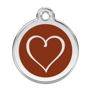 Brown Tribal Heart Dog ID Tag Large