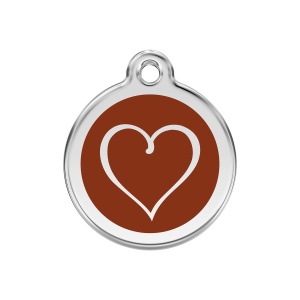Brown Tribal Heart Dog ID Tag Medium