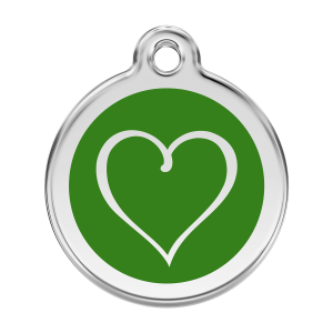 Green Tribal Heart Dog ID Tag Large