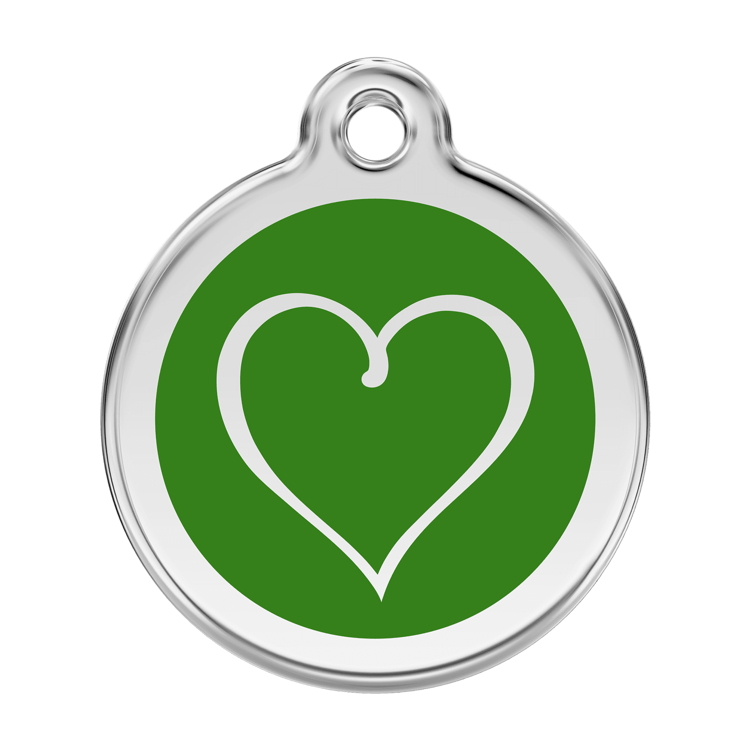 Vue avant - Médaille personnalisable pour chien Red Dingo Coeur Tribal Vert - Size L