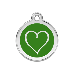 Green Tribal Heart Dog ID Tag Medium