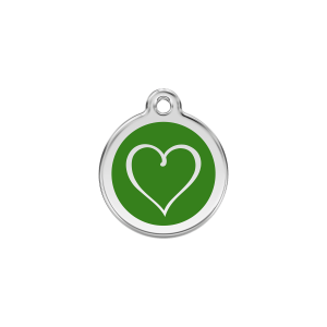 Green Tribal Heart Cat ID Tag Small