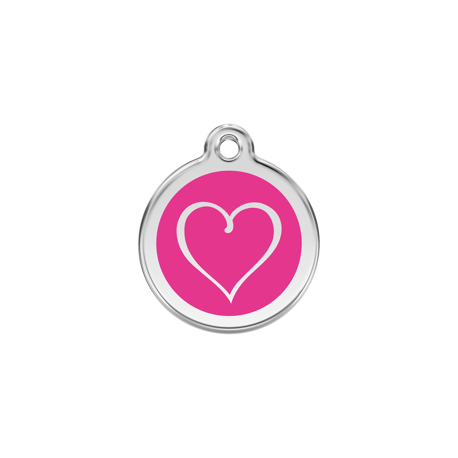 Vue avant - Médaille personnalisée pour chien/chat Red Dingo Coeur Tribal Rose vif - Size S