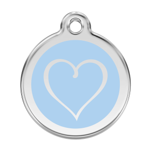 Light Blue Tribal Heart Dog ID Tag Large